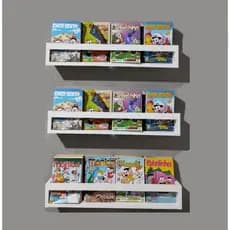 3 Prateleiras Decoração Branco   Livro Revista Infantil