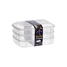 Kit 3 Porta Frios Presunto Queijo Kit Acrílico Resistente Duplex Com Tampa Hermético Empilhável