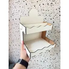 Expositor para Doces em Mdf 3mm Branco Mod 1 20x17x25,5 cm com degrau e divisórias