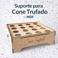 Suporte Caixa para Cone Trufado Em MDF Cru 16 Furos