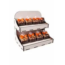 Display para Doces em Mdf 3mm Branco Mod 2 25x19x23 cm com degrau