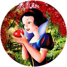 Painel Redondo Tecido Sublimado Branca de Neve C/elástico 150x150cm