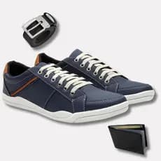 Sapatênis Masculino Casual Confortável com Cinto Bicolor e Carteira