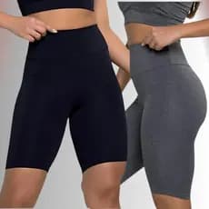 Bermuda Ciclista Shorts Feminino suplex feminina cintura alta lisa não fica transparente