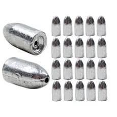 Kit 10 Chumbo Bullet para Pesca Flórida Carolina Texas Rig Iscas Artificiais Soft Chumbada Bala