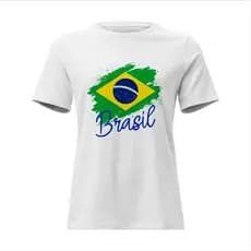 Camisa Feminina Baby Look Bandeira Brasil