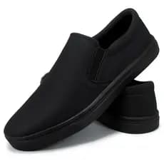 Tênis Preto  Slip On Sem Cadarço Confortável com Sola Antiderrapante e Costurada para o Dia a Dia