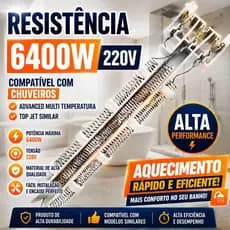 Resistência Para Chuveiro Advanced E Top Jet Ducha 4T Premium Multitemperatura 220V 6400W Similar Original