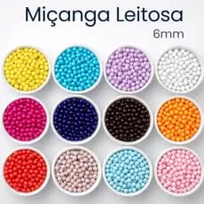 Miçanga Bola Lisa Leitosa 6mm 200,300 E 400 UNI p/ artesanato em geral Colar Pulseira Tiara Chinelos
