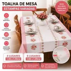 Toalha de mesa 4 E 6 Cadeiras Tecido Estampas variadas - Decoração E Cozinha SORTIDAS