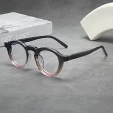 Sênior Sentido Marrom Óculos Redondos Moda Pequena Armação Das Mulheres Dos Homens Anti-Azul Espelho De Luz Novo Retro T