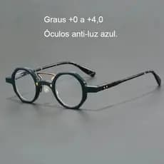 Personalidade Óculos Quadro Masculino Ultraleve Redondo De Alta Qualidade Anti Luz Azul Ópticos