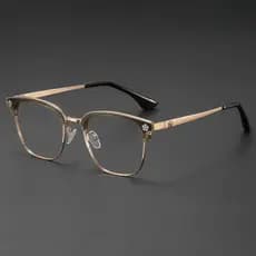 Óculos De Negócios Quadro Masculino Feminino TR90 Quadrado Meia Armação Computador Lente Bloqueio Luz Azul Marca Luxo