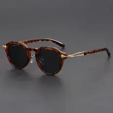Luz De Luxo Retro Óculos De Sol Quadro Redondo UV400 AC Lente Mulher Homem Moda Para Atividades Ao Ar Livre E Tendências