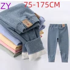 [ZY] 75-175cm Calças Térmicas de Veludo Alemão para Crianças Calças Casuais de Calor Rápido Espessado Calças Casuais de Outono Inverno Calças Longas de Velo para Bebês Calças Longas de Velo para Bebês Le