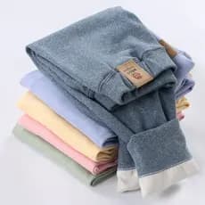[ZY] 75-165cm Calça Casual Alemã de Veludo para Crianças Calça Quente de Calor Rápido Calça Quente de Outono Inverno Calça Longa Espessada de Velo para Bebês Calça Longa para Bebês Calça Longa para Bebês Leggings Calça Lar de Cor Sólida Calça Pijama Calça