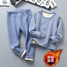 【ZY】80-150CM em stock Crianças equipamento de espessura equipamento de aquecimento ocioso pijama roupas de casa outono