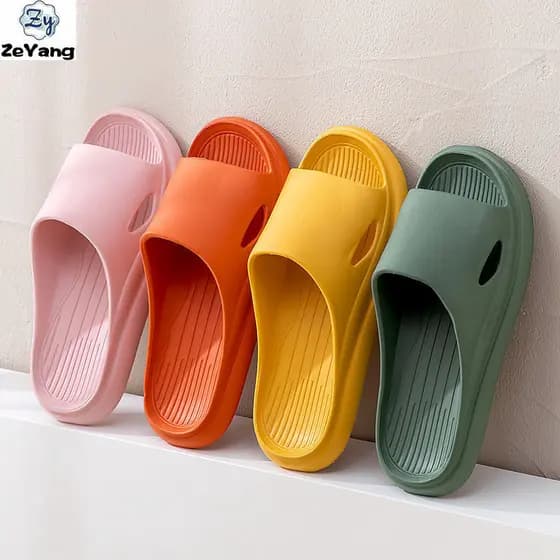 [ZY] Chinelos Estilo Casal de Estoque Pronto Chinelos Antiderrapantes à prova d'água Sapatos de Banho Domésticos