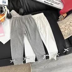 [ZY] 70-130 Calças casuais infantis em estoque pronto Leggings elásticas para bebês meninas Calças combinadas Moda Roupa