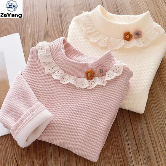 [ZY] 70-140 Suéter infantil de lã em estoque pronto Jacquard Camiseta longa outono inverno bebê roupas quentes espessada