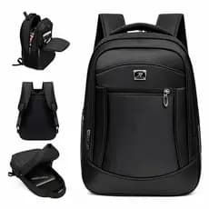 Mochila Profissional Grande Capacidade Preto Notebook Impermeável De Trabalho Escolar Universitária