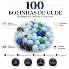 100 Bolinhas De Gude Bola Vidro Burca Fubeca