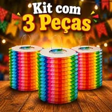 Kit Lanterna Festa Junina Sanfonada Para Decoração 03PCS