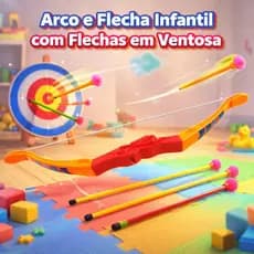 Arco Em Flexa Infantil Com Flechas Em Ventosa