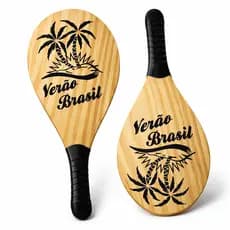 Raquetes Madeira Par Frescobol Semi Profissional S/Bola