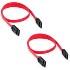 kit 2 Cabos de Dados Sata - Vermelho Para Ligar HD, SSD, DVD