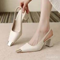 Sapatos femininos de verão 2026, estilo urbano, scarpins femininos de bico fino, saltos altos finos e elegantes, sandáli