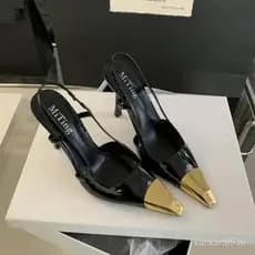2026 tendência Verão Sandálias de Salto Femininas com Bico Fino Moda Slip On Mules Sapatos Elegantes de Salto Alto para