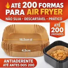 Kit Formas Air Fryer Antiaderente - Descartável, Papel Não Vaza, Não Suja e Não Gruda