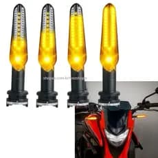 Kit Seta Pisca Palito Sequencial Slim Esportiva Para Moto Amarelo Yamaha 12V