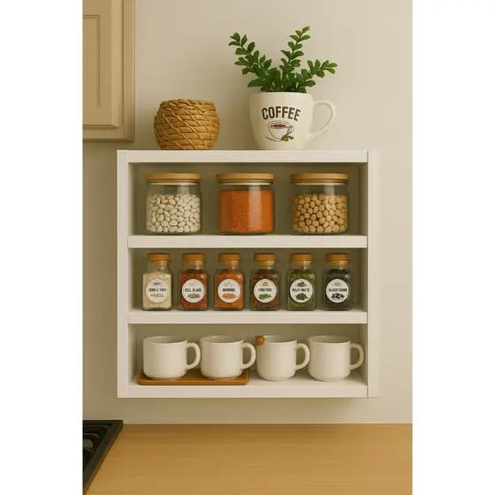 PRATILEIRA PORTA TEMPERO SUPORTE EM MDF 44CM DE PAREDE