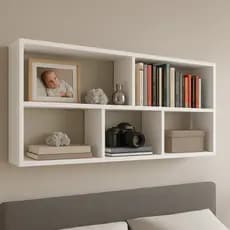 SUPORTE PRATILEIRA DE LIVRO DECORAÇAO MDF 70X60CM BRANCO PRATELEIRA QUARTO SALA ESCRITORIO ESTANTE ARMARIO