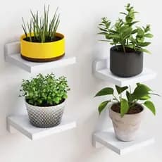 KIT 4 SUPORTE 20x20cm  PRATELEIRA VASO DE PLANTA CONDIMENTO MULTIFUNCIONAL NICHO PRATELEIRA