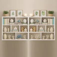 kit 2 PRATELEIRA NICHO 90X90x18 CM COMPACTA E MODERNA IDEAL PARA SALA ESCRITORIO QUARTO E AMBIENTES SOFISTICADOS