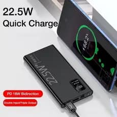 Carregador Portátil 20000mah grande capacidade power bank usb c 22.5w rápido portátil bateria para iphone samsung xiaomi