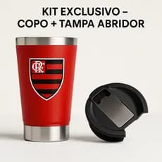 Copo Térmico Aço Inoxidável Time de Futebol com Tampa E Abridor 473ml 19