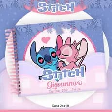 Caderno de Desenho, Caderno de desenho meia pauta, Caderno de Caligrafia STITCH Personalizado com Nome - ESCOLHER MODELO