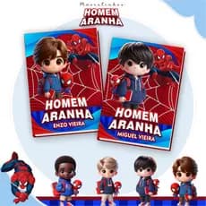 Caderno Brochura HOMEM ARANHA MASCOTINHO Personalizado com Nome