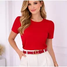 Kit 2 Blusa Feminina Manga Curta (Duna) A Melhor Qualidade Verão 2025 Tendência