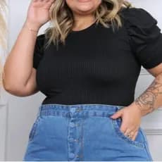 Kit 2 Blusa Feminina Manga Princesa Canelada Plus Size