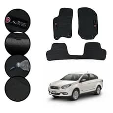 Tapete Automotivo Borracha Para Fiat Grand Siena 2012 A 2021 Bordado Velcro Emborrachado Ipermeável Forração