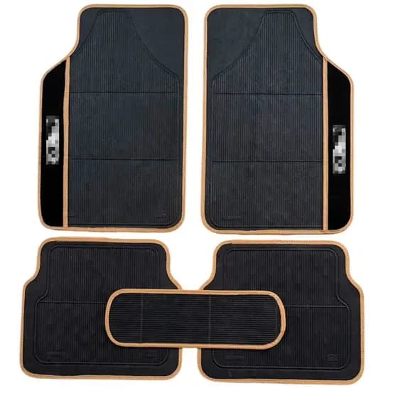 Jogo Tapete Carro Borracha Dourado Para Fiat