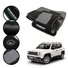 JOGO TAPETE CARPETE PREMIUM PERSONALIZADO PARA JEEP RENEGADE 2015 2016 2017 2018 2019 2020 2021 2022 2023 2024 2025