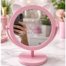 Espelho Gatinho de Mesa 19,5x17x9,8cm rosa ou branco FWB