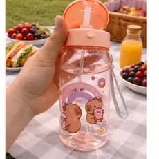 Garrafa de Água Infantil Com Canudo Capivara 340ml FJ91721