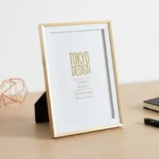 Porta Retrato Decorativo Borda Dourado 10x15cm plástico FOT0185